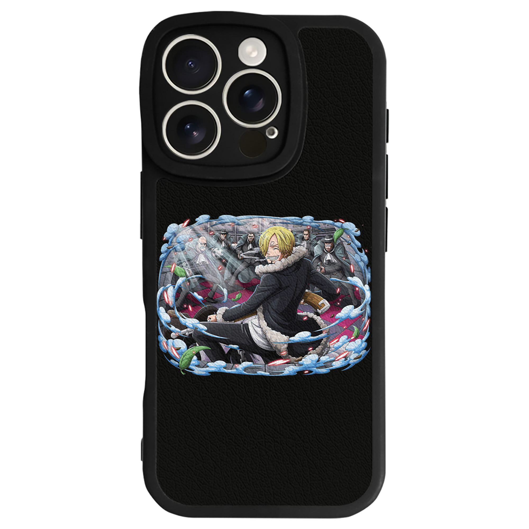 （画像用） ワンピース サンジ ONE PIECE Sanji 【iPhone 16シリーズ対応】シリコンスマホケース（レザー調） 材質：シリコン